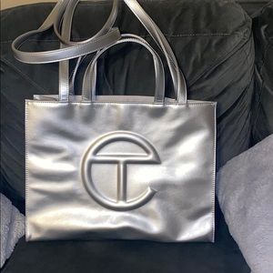 Medium Silver Telfar Bag